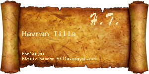 Havran Tilla névjegykártya